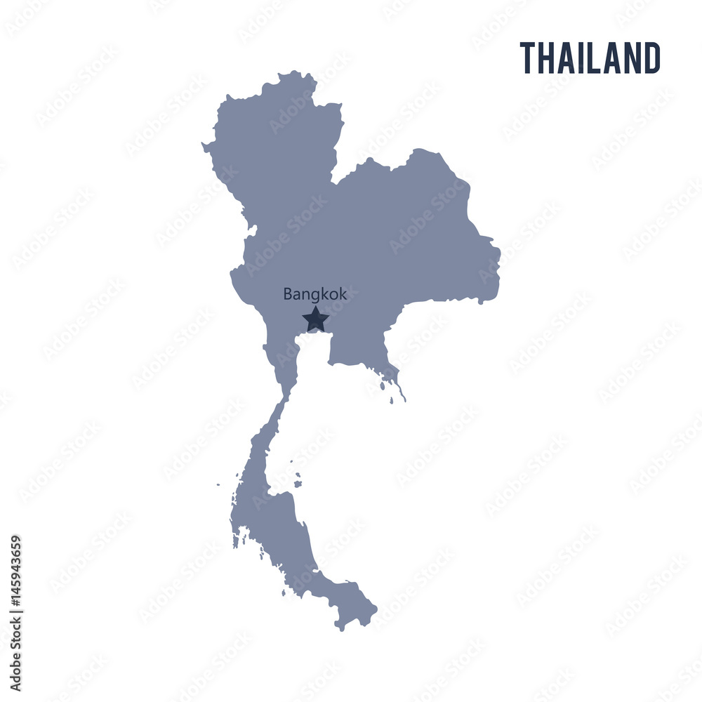 Obraz premium Vector map of Thailand isolated on white background.