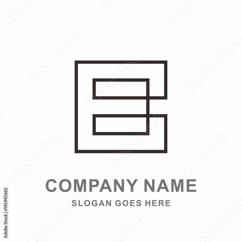 Monogram Letter E Geometric Square Cube Architecture Interior Construction Business Company Stock Vector Logo Design Template