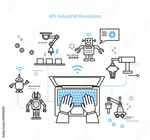 Fourth Industry Line Icon