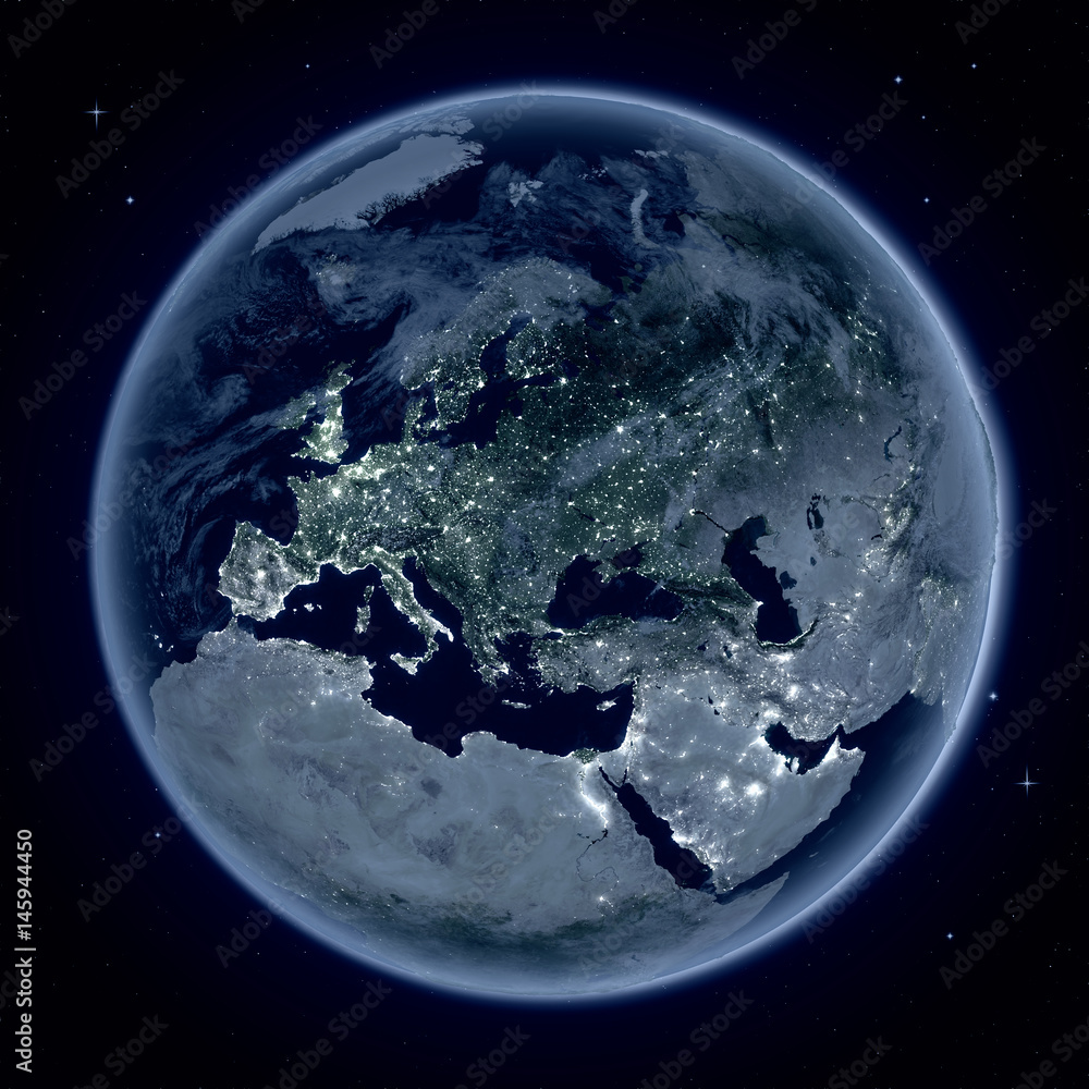 Fototapeta premium Europe at night from space