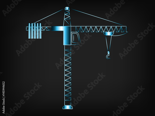 tower crane with hook vector illustration