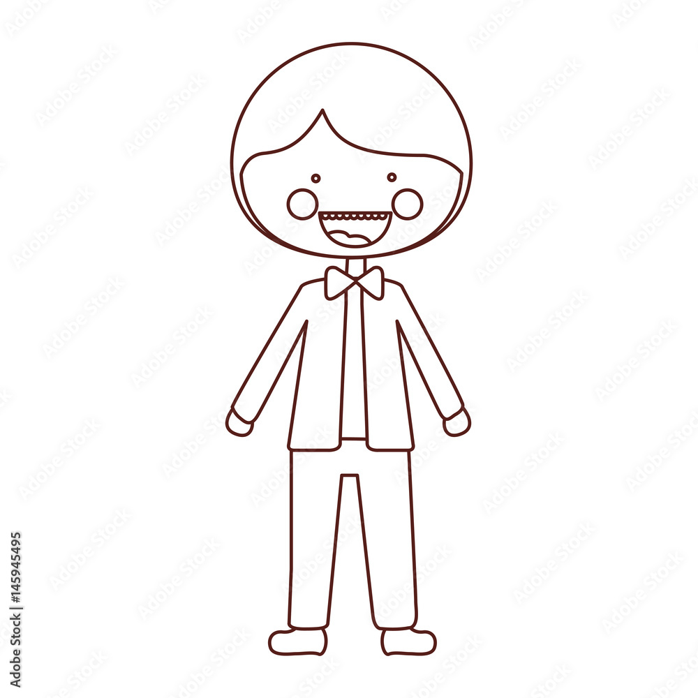 sketch contour smile expression cartoon man with formal suit vector illustration sketch contour smile expression cartoon man with formal suit vector illustration