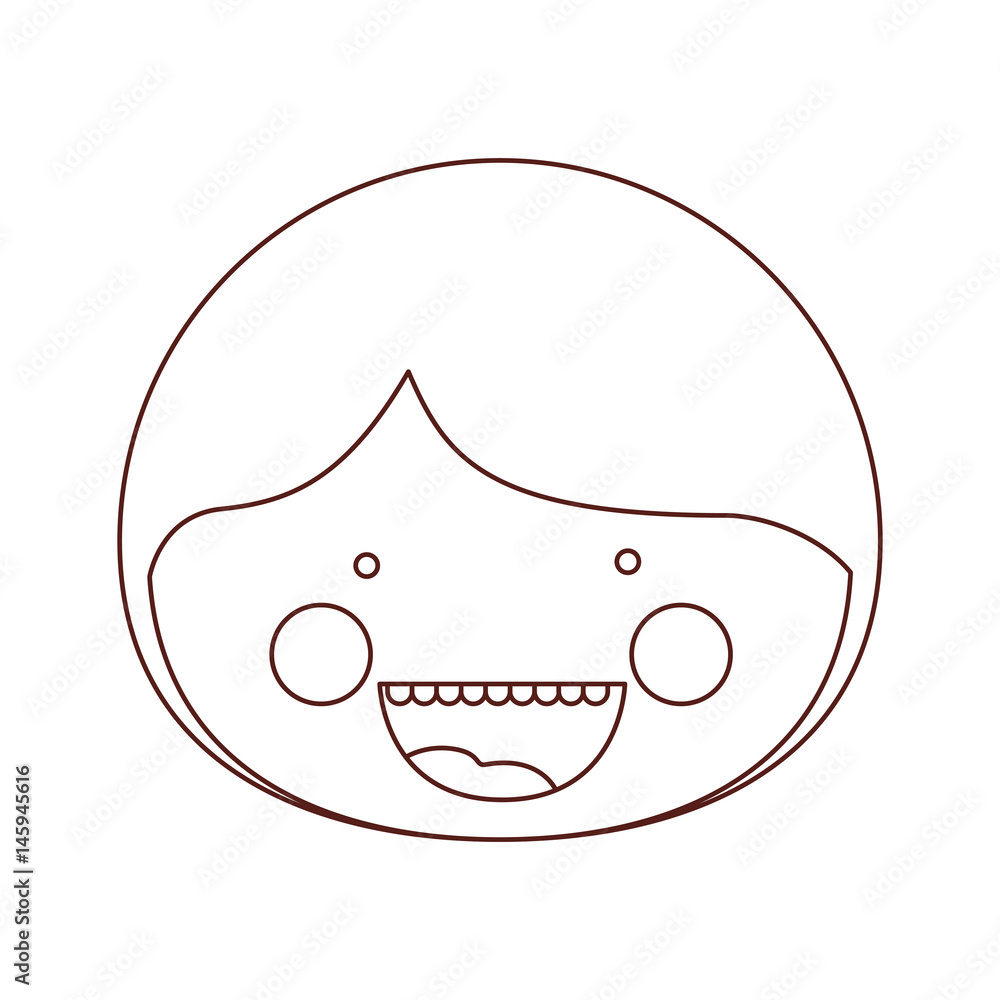 sketch contour smile expression cartoon front face boy vector illustration sketch contour smile expression cartoon front face boy vector illustration