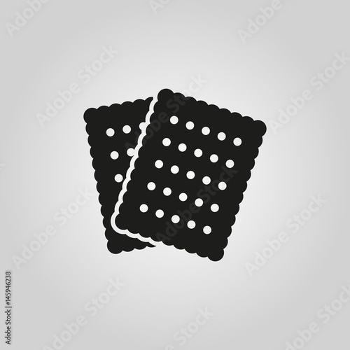 Cookie icon. Biscuit, cracker, food symbol. Flat design. Stock - Vector illustration
