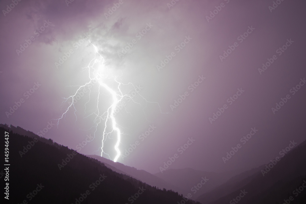 Lightning strikes during a storm in Austria.