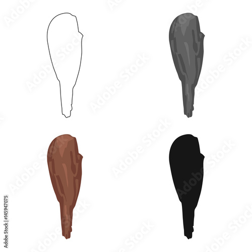 Truncheon of stone age icon in cartoon style isolated on white background. Stone age symbol stock vector illustration.