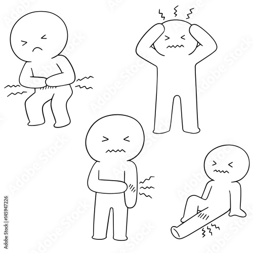 vector set of pain