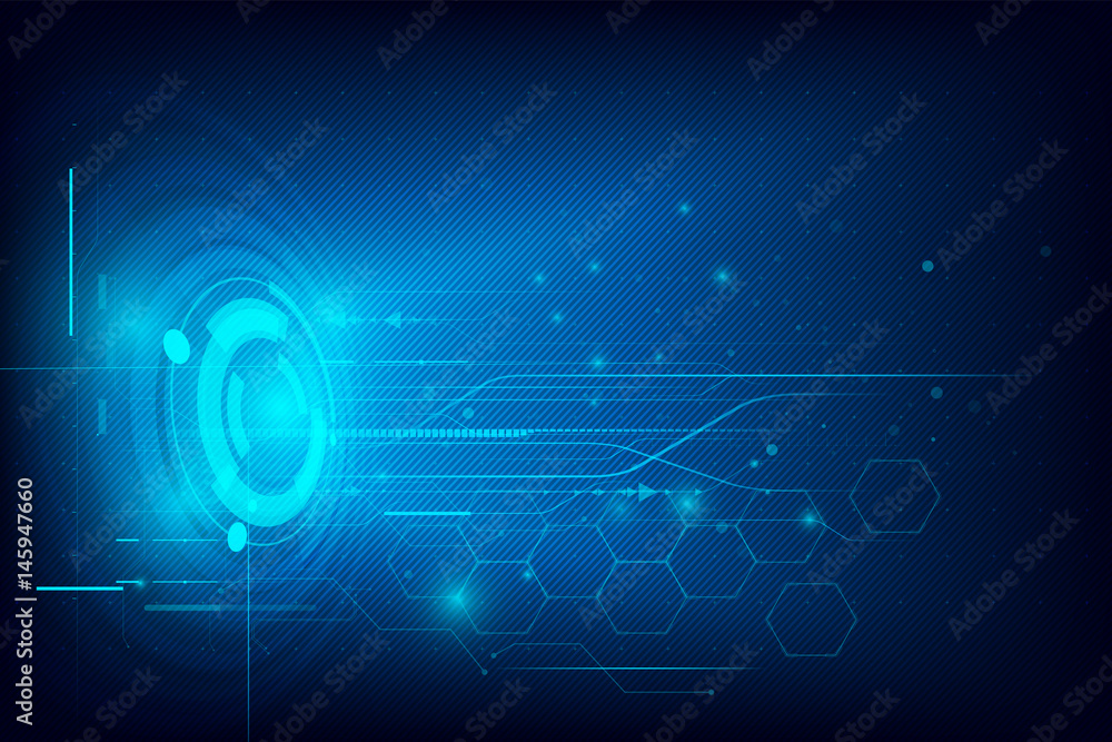 Fototapeta premium Futuristic Cyber technology abstract background with dotted circle HUD Head Up Display panel Vector illustration 007