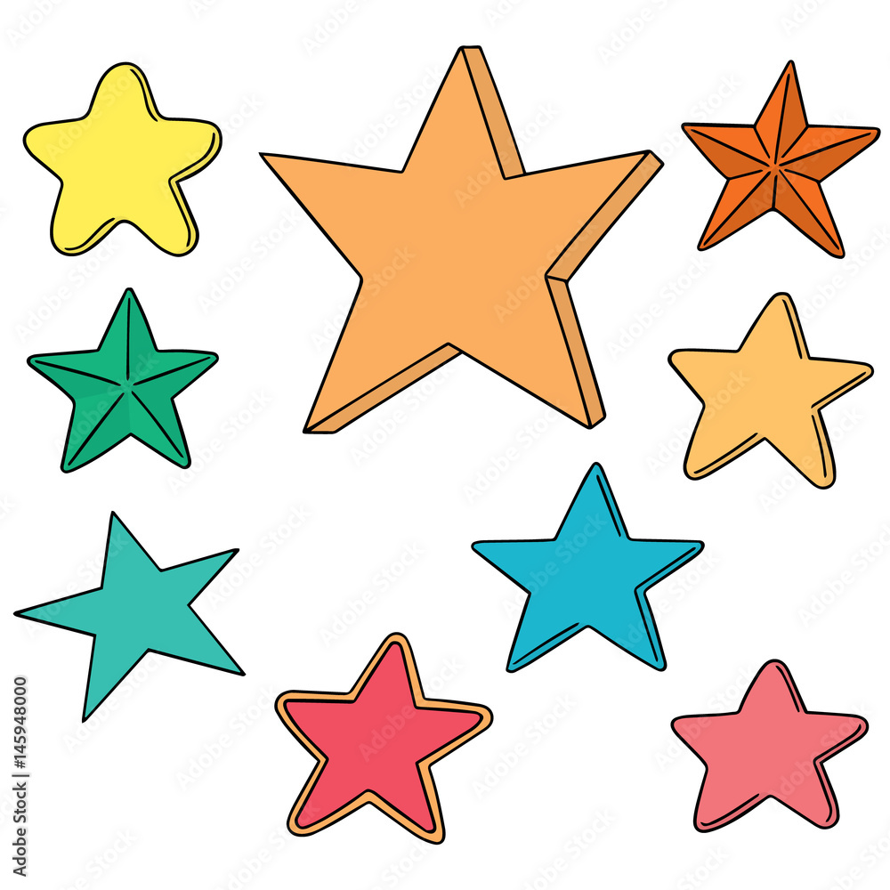 Fototapeta premium vector set of star
