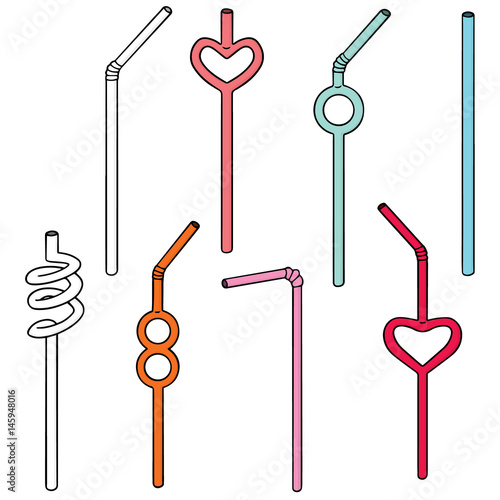 vector set of straw
