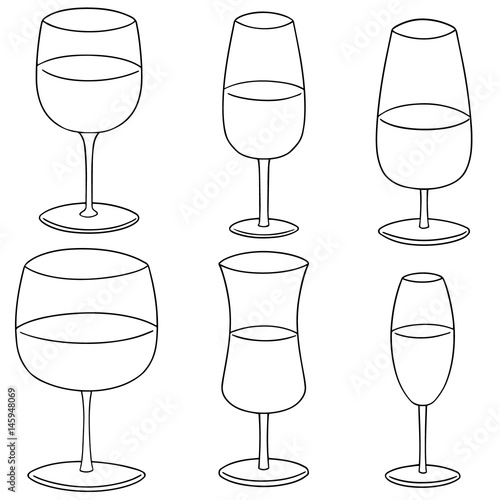 vector set of wine glass