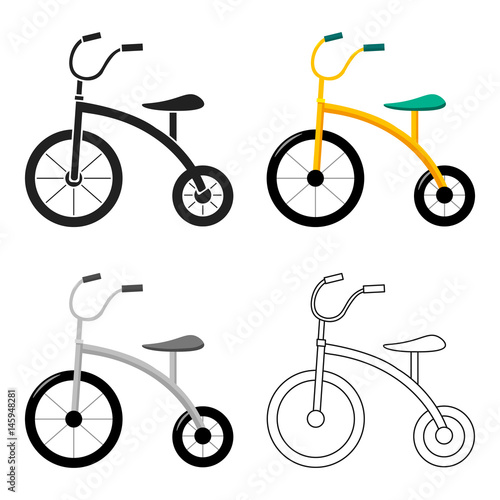 Tricycle icon in cartoon style isolated on white background. Play garden symbol stock vector illustration.