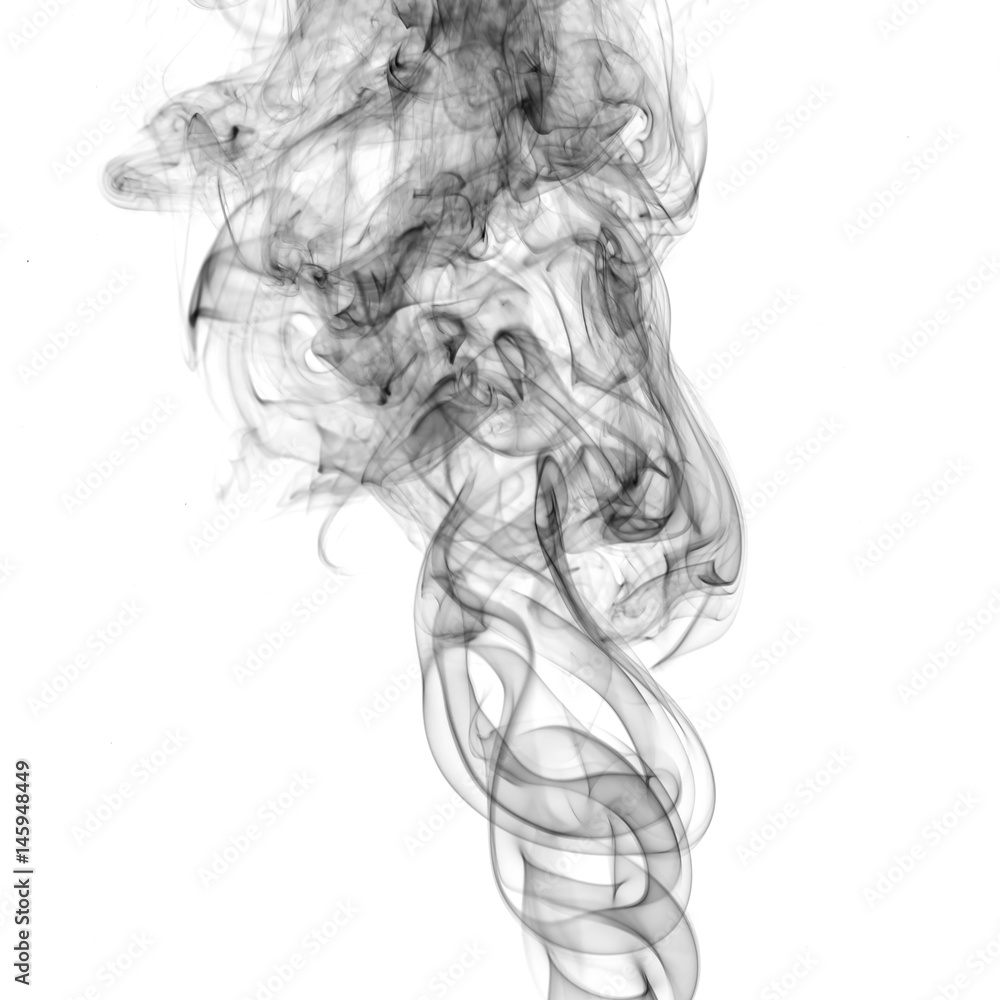 Fototapeta premium Black of smoke on white background.