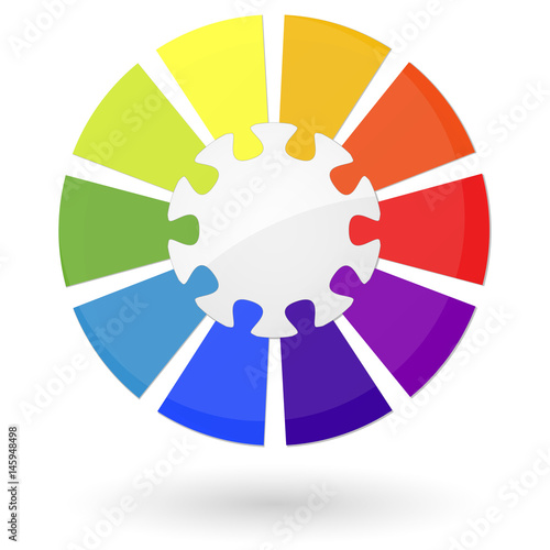Puzzle info graphic with center part