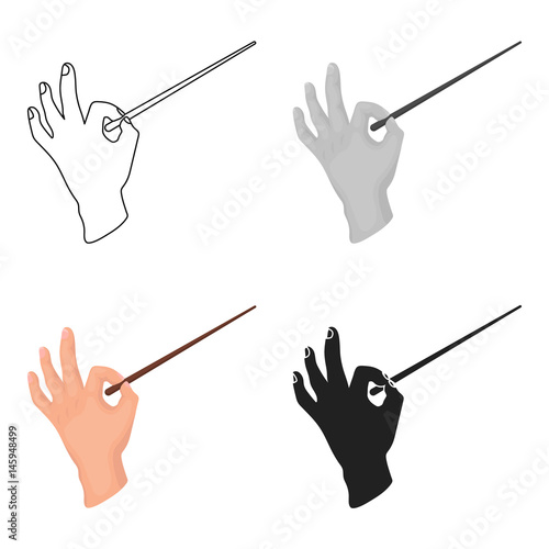 Conductor orchestra icon in cartoon style isolated on white background. Theater symbol stock vector illustration
