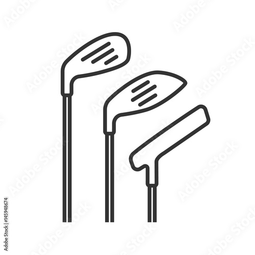 Golf clubs linear icon