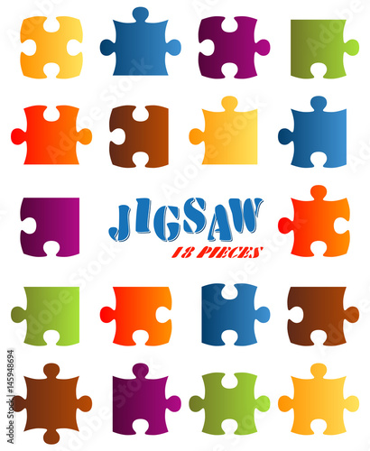 collection puzzle parts colored