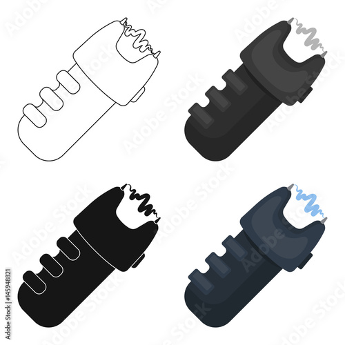 Taser icon in cartoon style isolated on white background. Police symbol stock vector illustration.