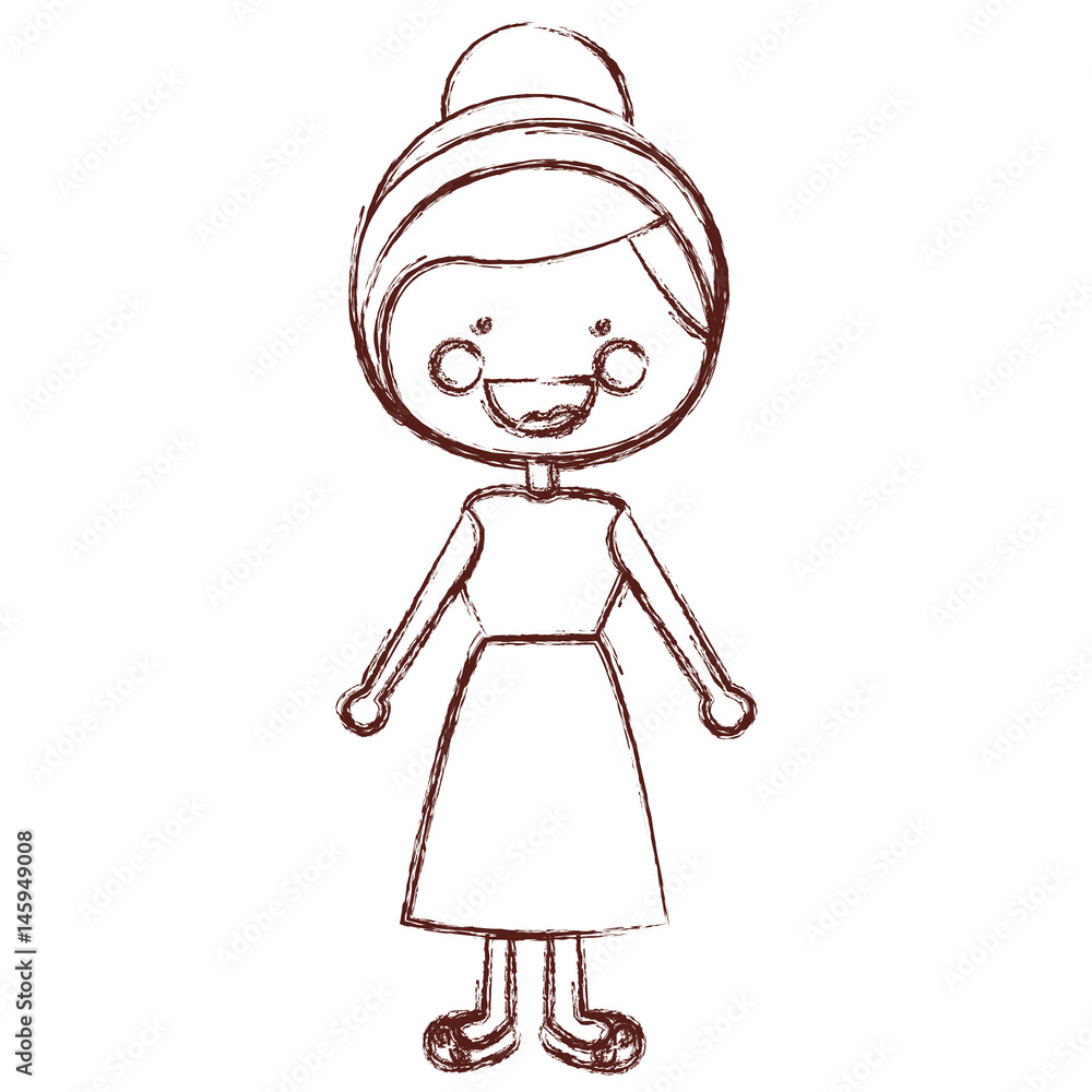 blurred contour smile expression collected hair girl with shirt and skirt vector illustration blurred contour smile expression collected hair girl with shirt and skirt vector illustration