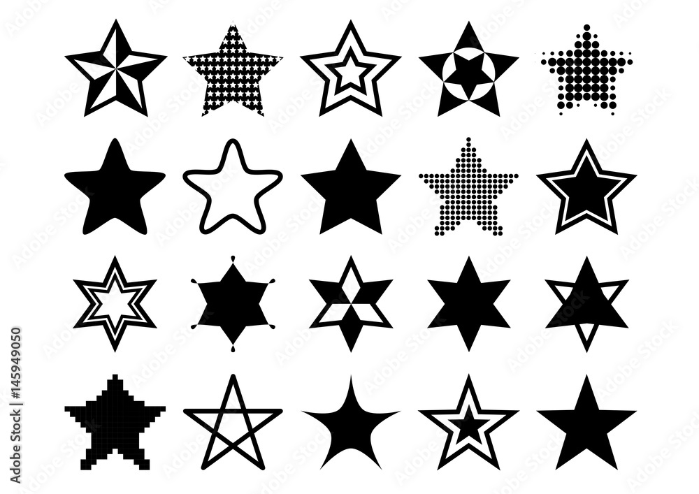 星 イラスト アイコン セット 黒 Stock Vector Adobe Stock 星 イラスト アイコン セット 黒 Stock Vector Adobe Stock