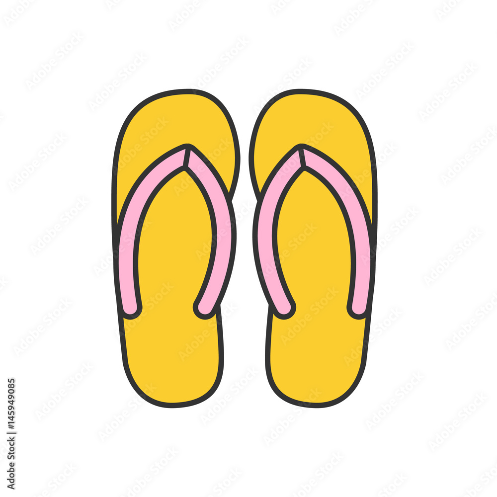 Flip flops color icon Flip flops color icon