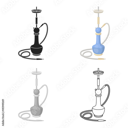 Hookah icon in cartoon style isolated on white background. Turkey symbol stock vector illustration.