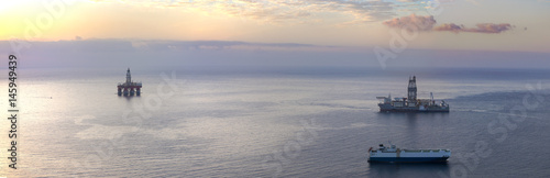 Drilling rig on the ocean near Tenerife