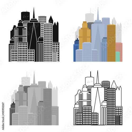 Megalopolis icon in cartoon style isolated on white background. USA country symbol stock vector illustration.