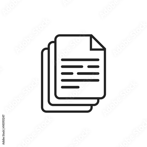 Document icon vector illustration. Paper sheet simple pictogram. © Lysenko.A