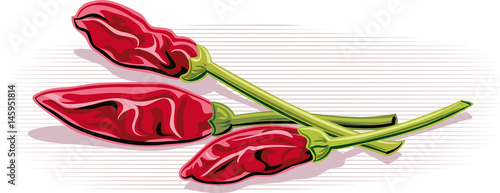 Composition with pepper, hot peppers.