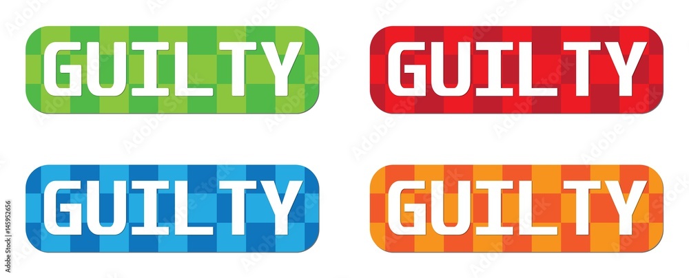 GUILTY text, on rectangle, zig zag pattern stamp sign. GUILTY text, on rectangle, zig zag pattern stamp sign.