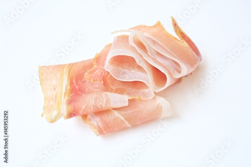 Bacon slices isolated