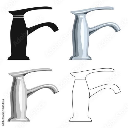 Faucet icon in cartoon style isolated on white background. Water filtration system symbol stock vector illustration.