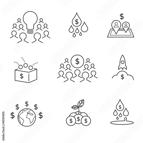 Crowdfunding icons