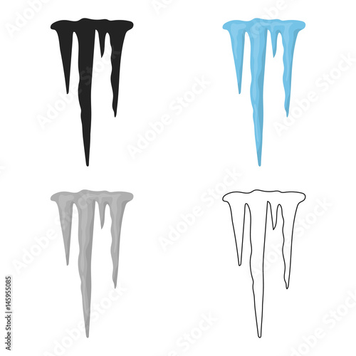 Icicles icon in cartoon style isolated on white background. Weather symbol stock vector illustration.