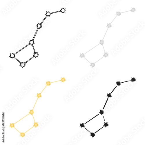 Ursa Major icon in cartoon style isolated on white background. Space symbol stock vector illustration.