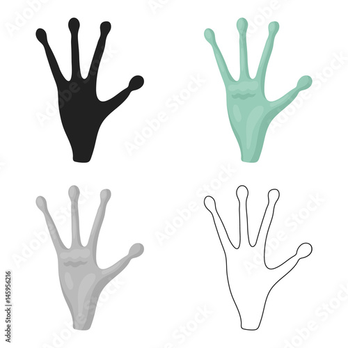 Hand icon in cartoon style isolated on white background. Space symbol stock vector illustration.