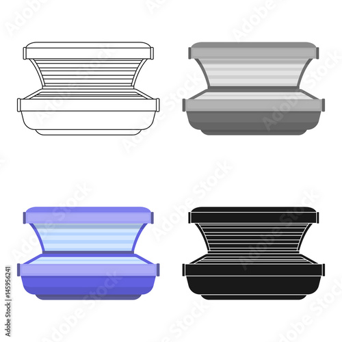 Tanning bed icon in cartoon style isolated on white background. Skin care symbol stock vector illustration.