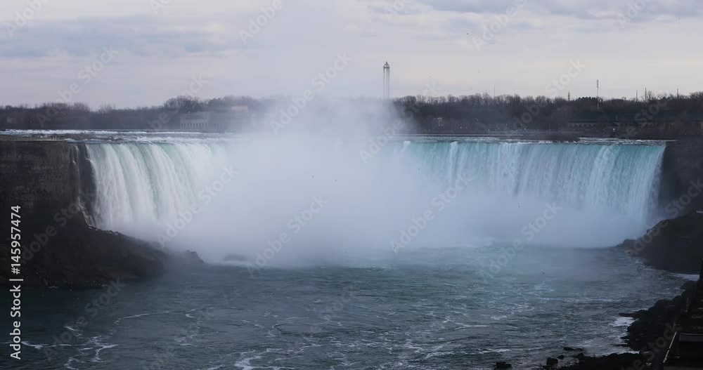 4K UltraHD The Horseshoe Falls with many gulls flying 4K UltraHD The Horseshoe Falls with many gulls flying
