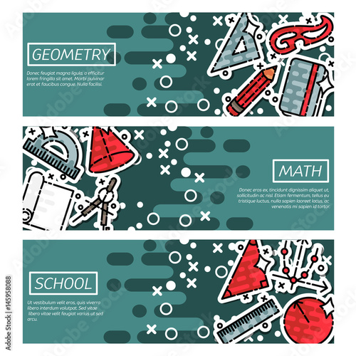 Set of Horizontal Banners about geometry