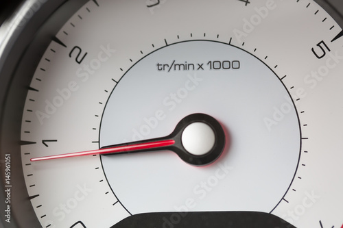 Detail of a tachometer in a car,automobile tachometer