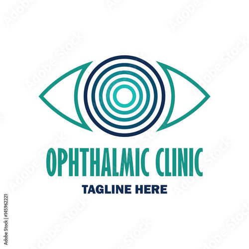 eye clinic / ophthalmic clinic / ophthalmology / optometrist icon with text space for your slogan / tagline, vector illustration
