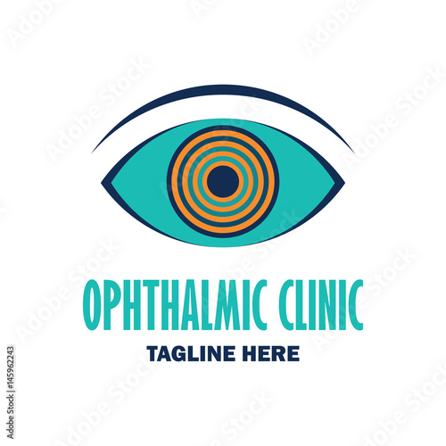 eye clinic / ophthalmic clinic / ophthalmology / optometrist icon with text space for your slogan / tagline, vector illustration