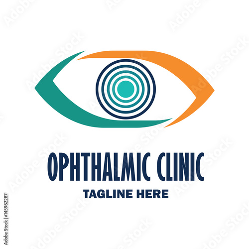 eye clinic / ophthalmic clinic / ophthalmology / optometrist icon with text space for your slogan / tagline, vector illustration photo