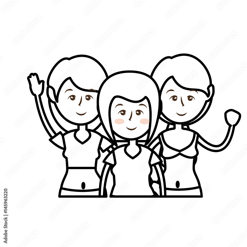 women wearing sport clothes, cartoon icon over white background. fitness lifestyle concept. vector illustration women wearing sport clothes, cartoon icon over white background. fitness lifestyle concept. vector illustration