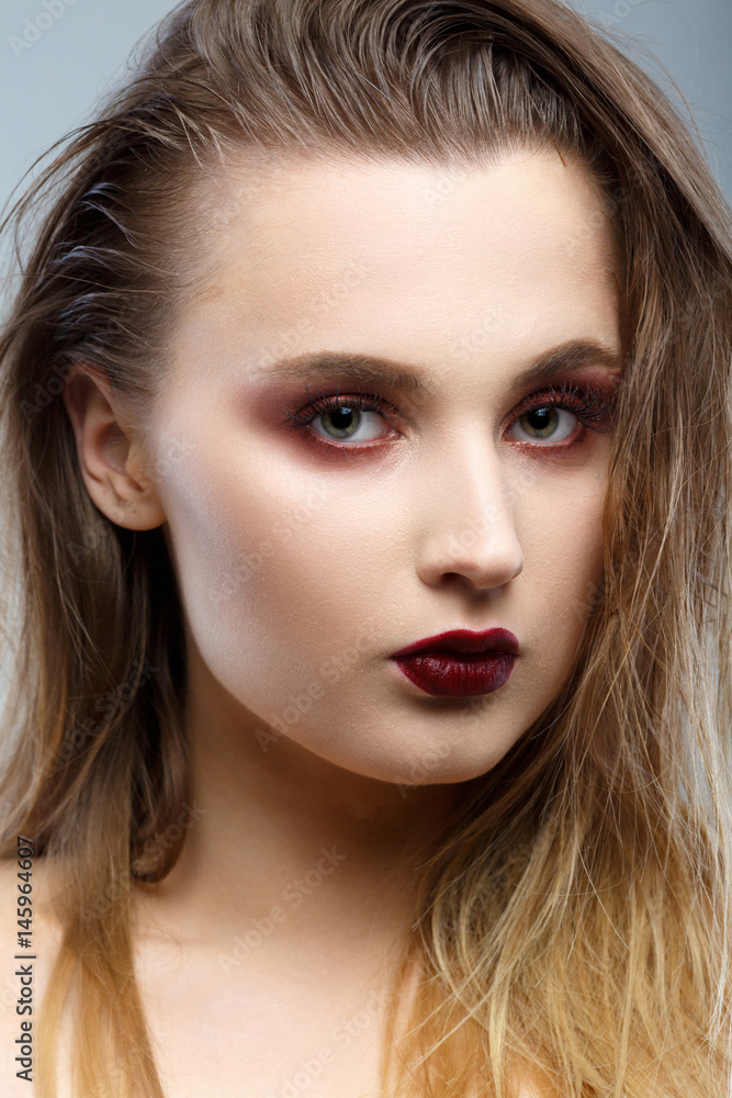 Beauty Woman Portrait. Professional Makeup for Brunette Beauty Woman Portrait. Professional Makeup for Brunette