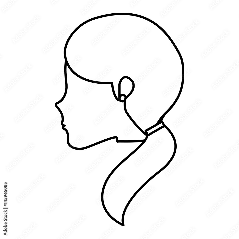 head young woman icon vector illustration design head young woman icon vector illustration design
