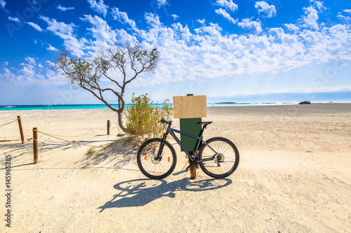 Bike at the Elafonissi beach on Crete, Greece;