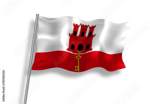 Drapeau de Gibraltar en qualité vectorielle 