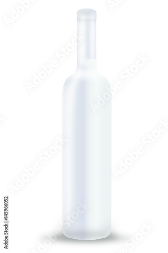 Premium white matte wine bottle mockup vector